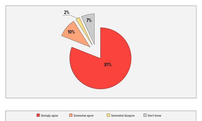 FIGURE 3: The process for the interview of my child at the center was clearly explained to me