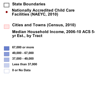 Legend for Map of Nationally Accredited Child Care Facilities in Memphis, Tennessee